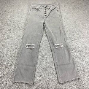 American Eagle Women's Distressed Hi-Rise Crop Flare Jeans  |  Size: 6 Regular